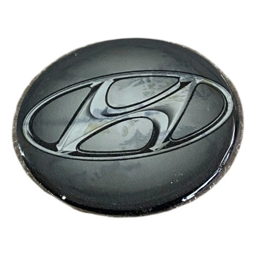 Emblema Roda Calotinha Hyundai Azera Tucson Santa Fe Cinza
