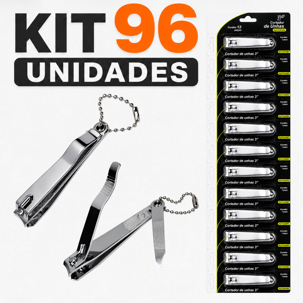 Unheiro Cortador de Unha Inox Não Enferruja Cartela Atacado Mão Pé Revenda Atacado Barato Atacado