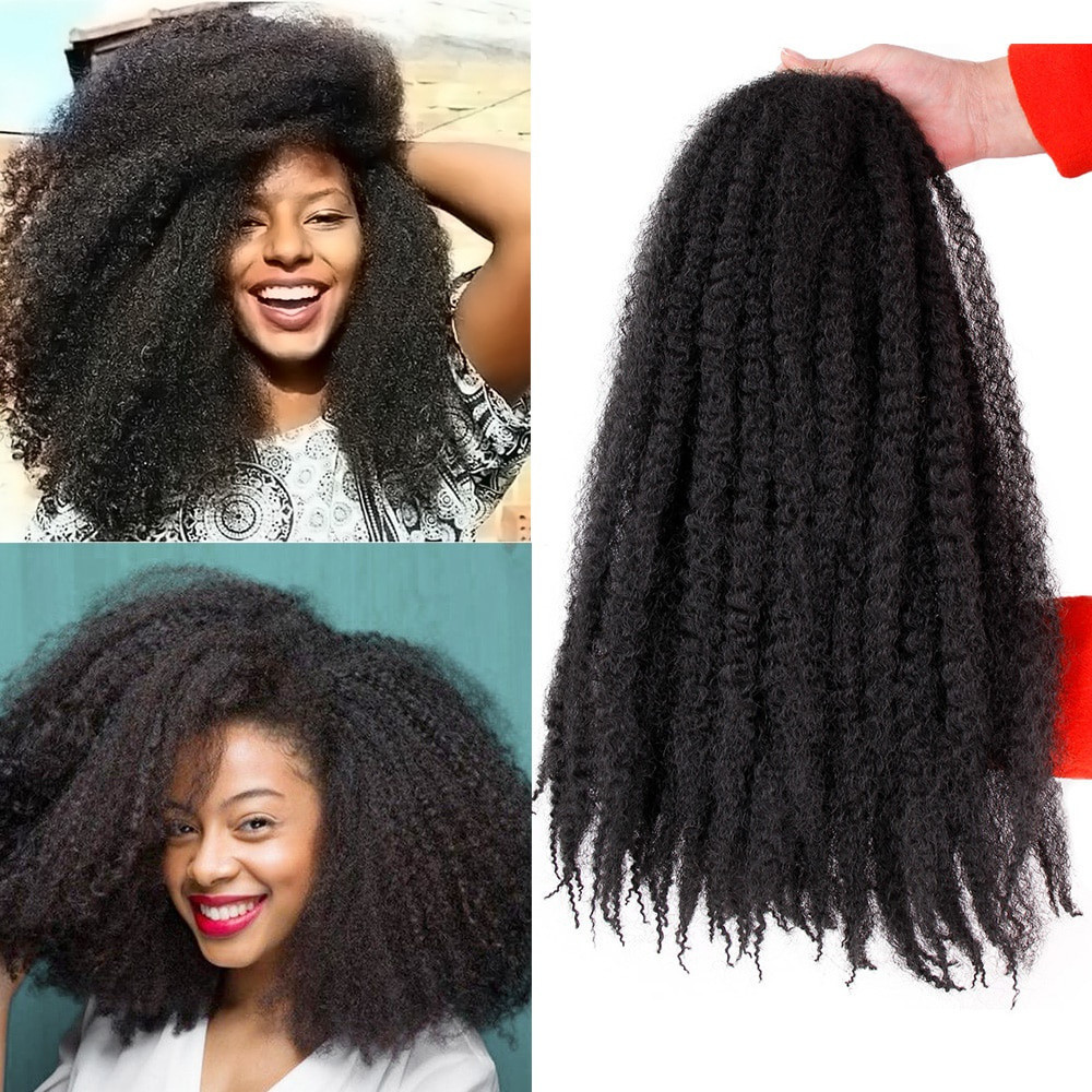 18 Polegada Ombre Macio Jumbo Marley Tranças Torção De Cabelo Afro Kinky Encaracolado Kanekalon Sintético Crochê Trança