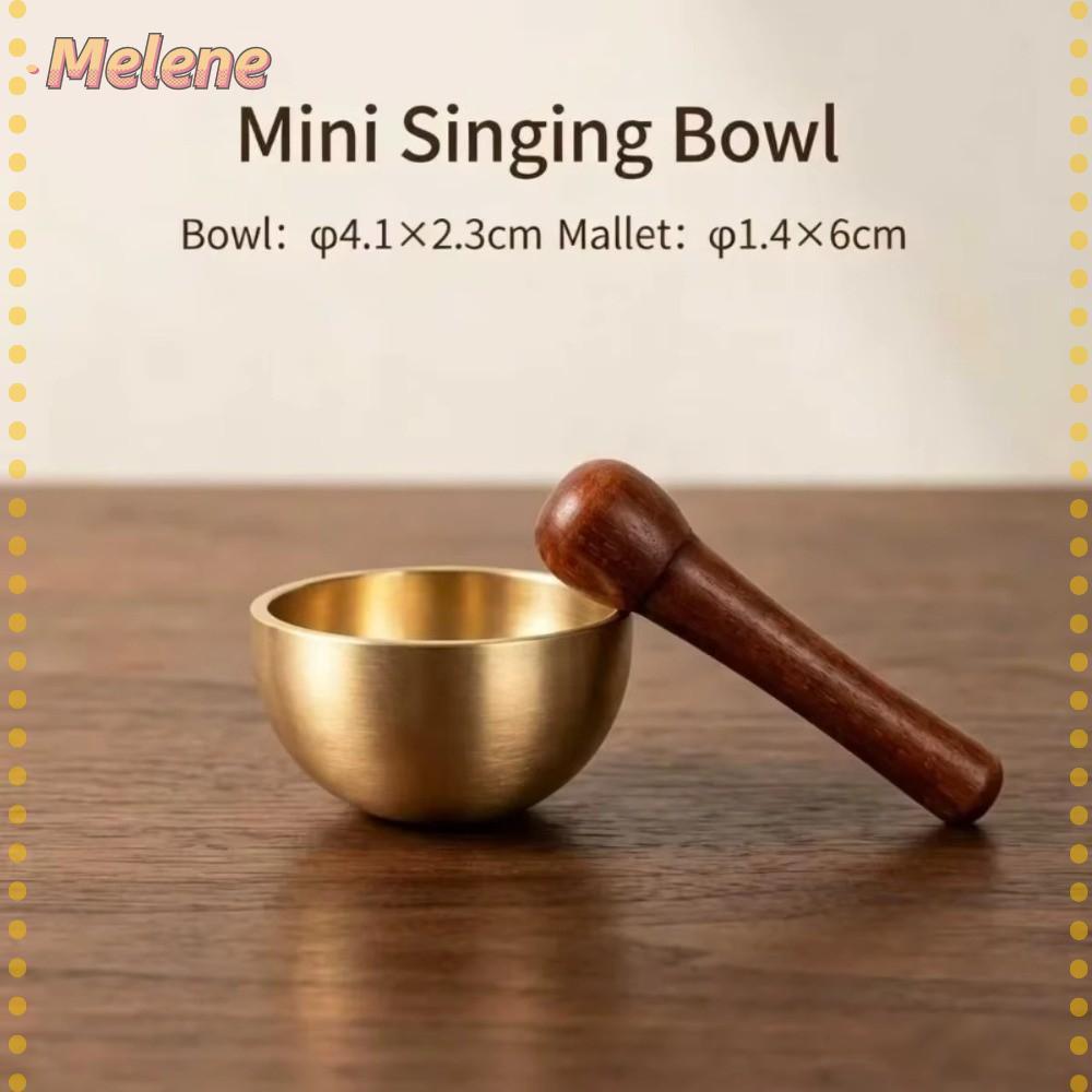 MELENEY9 Mini Tigela De Canto De Latão , Design De Terapia Manual , Som De Meditação Com Harmonioso De Sândalo