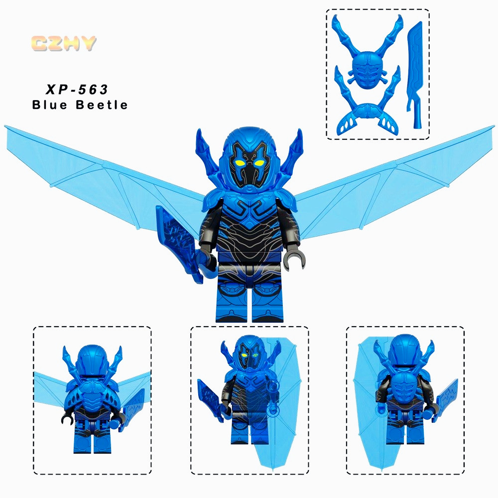 Blue Beetle Super Heroes DC Filme Mistério Homens Quadrinhos Tijolos Figura Bloco De Construção Crianças Brinquedo Educa