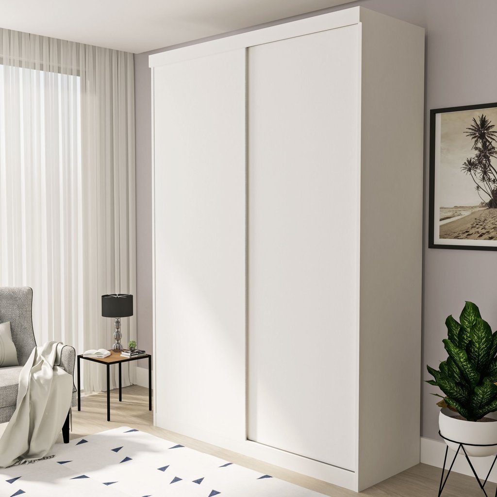 Guarda Roupa Solteiro Premium Salvador 138cm 2 Portas 2 Gavetas Yescasa Branco Branco
