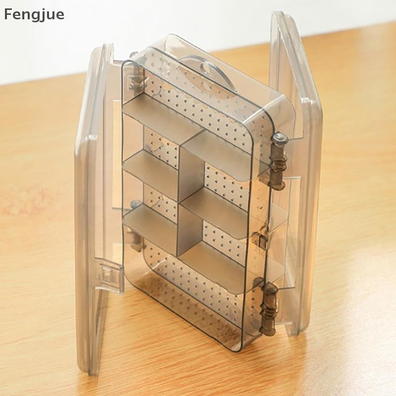 Fengjue Transparente Dupla Camada De Plástico Caixa De Armazenamento De Jóias Multi-purpose Organizador Recipiente Para