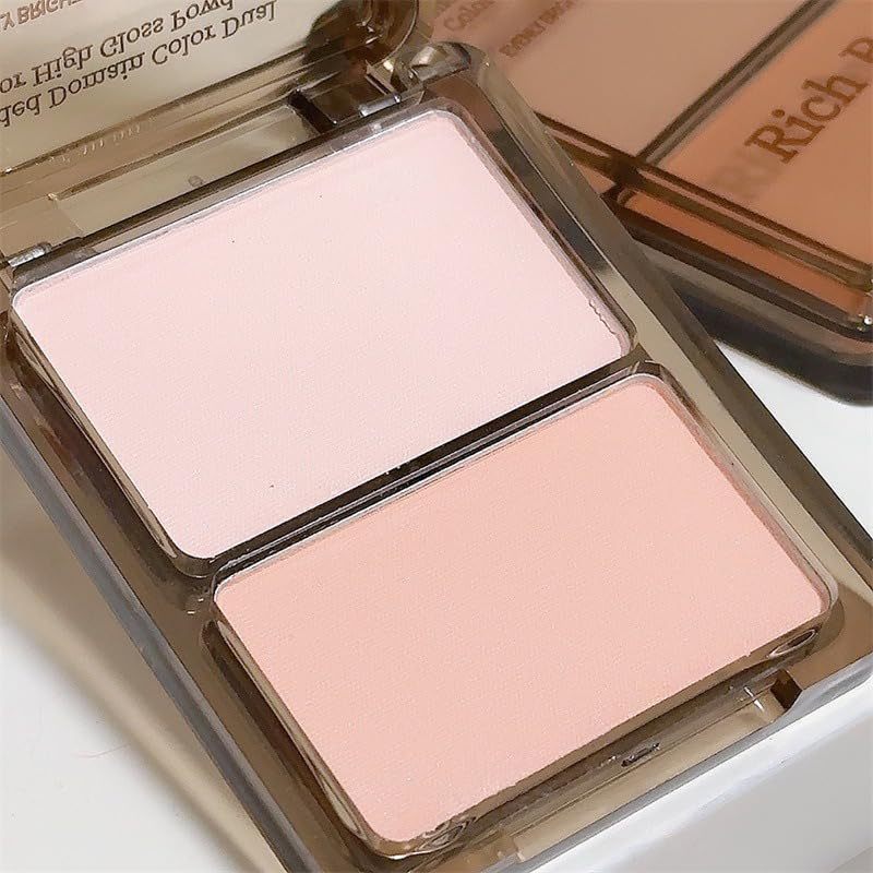 1 PC 2 Cores Contorno Facial/Paleta De Blush Iluminador , Destaque De Fosco Multiuso Criando Maquiagem 3D (Marcador G01