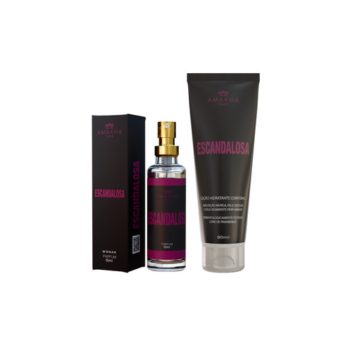 Duo Essencial Escandalosa Amakha Paris: Perfume de Bolso + Hidratante | Floral Chipre Marcante