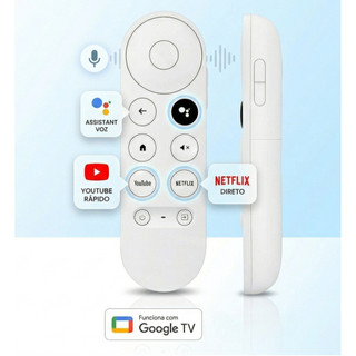 Controle Remoto Compatível com Google Tv Chromecast 4k versões 2020 à 2024 VOZ