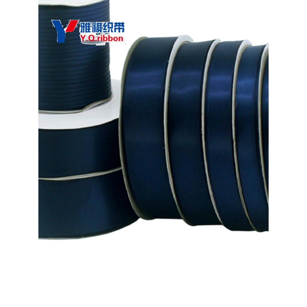 Fita azul escuro fita azul marinho acessórios de cabelo High-End artesanato embalagem fita mão corda dupla fac