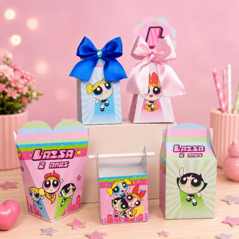 Kit caixas  Meninas super poderosas PEGUE E MONTE personalizada/lembrancinha/aniversario/festa infantil