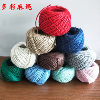 Corda de cânhamo colorida, faça você mesmo, fina, grossa, tecida à mão, corda de decoração, fio colorido, fita de bolo d