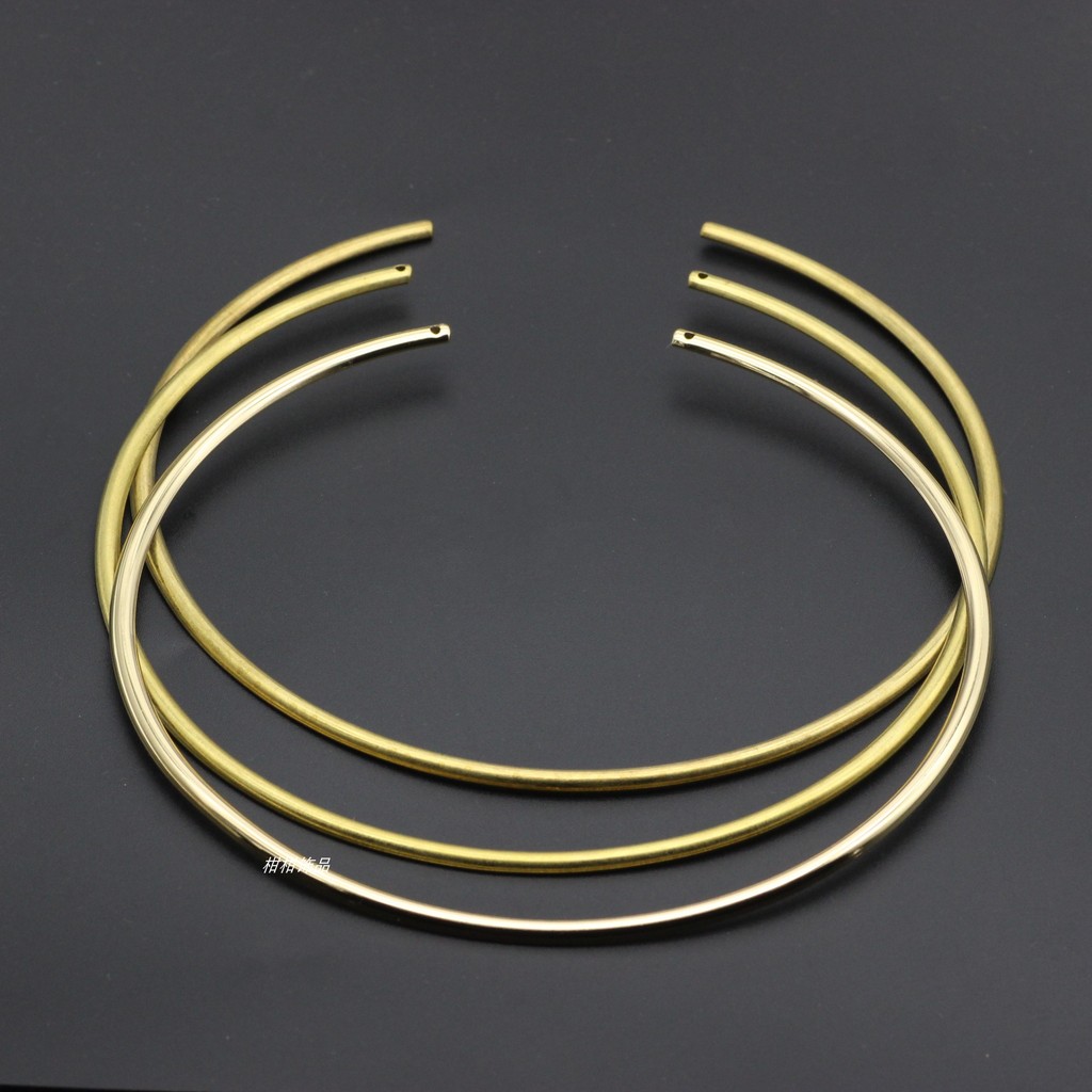 Jóias DIY acessórios moda novo estilo minimalista rua tiro na moda Metal puro cobre duplo buraco curvo colar feminino