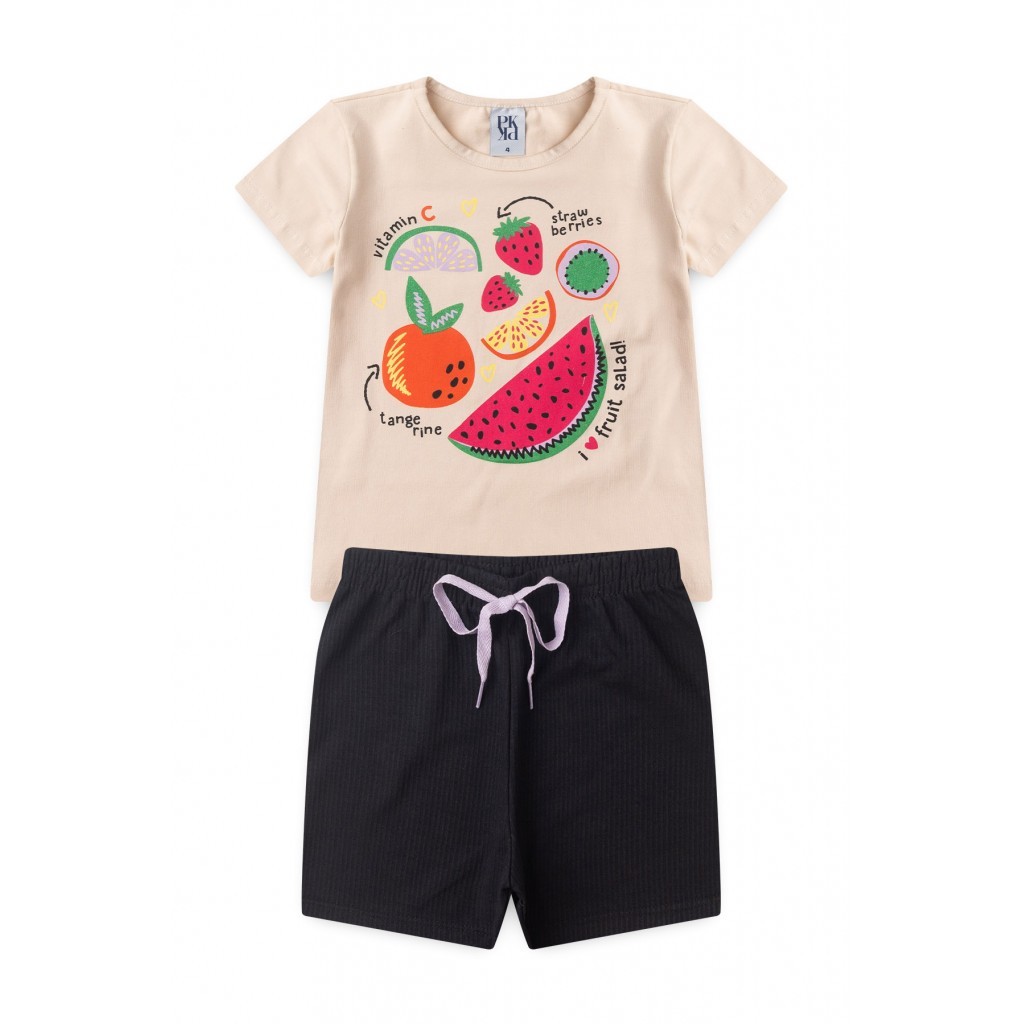 Conjunto Feminino Infantil Vitamina Das Frutas em Oferta na Shopee