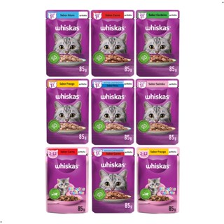 Kit 20 unidades 85g Sachê Whiskas Gatos Adultos Filhotes Castrados Alimento Úmido Ração Úmida Gato em Oferta na Shopee