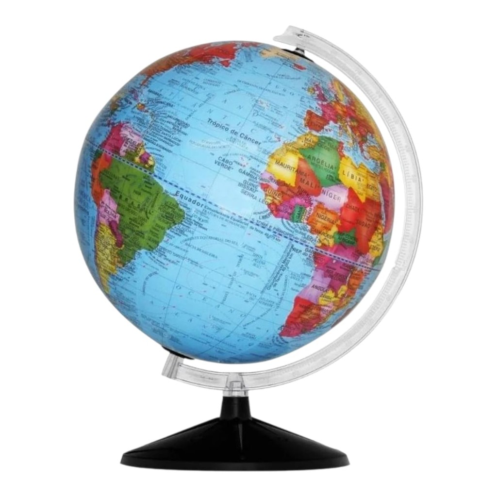 Globo Terrestre Politico Libreria Studio 30 Cm Base Preta em Oferta na Shopee