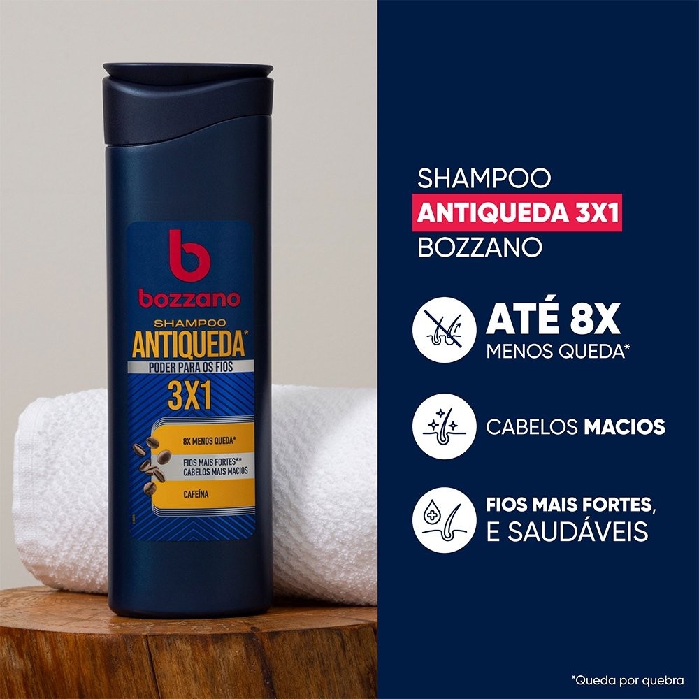 Detalhes do Shampoo Bozzano Antiqueda 325ml