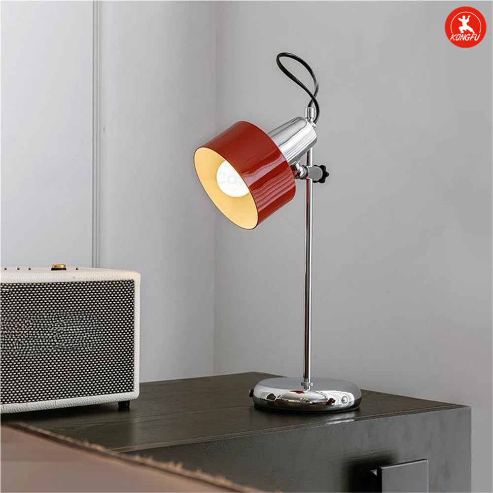Candeeiro De Mesa De Metal Estético Bauhaus Ajustável Eye-Care Estudo Abajur De Cabeceira Luz De Leitura Vintage Do Sécu