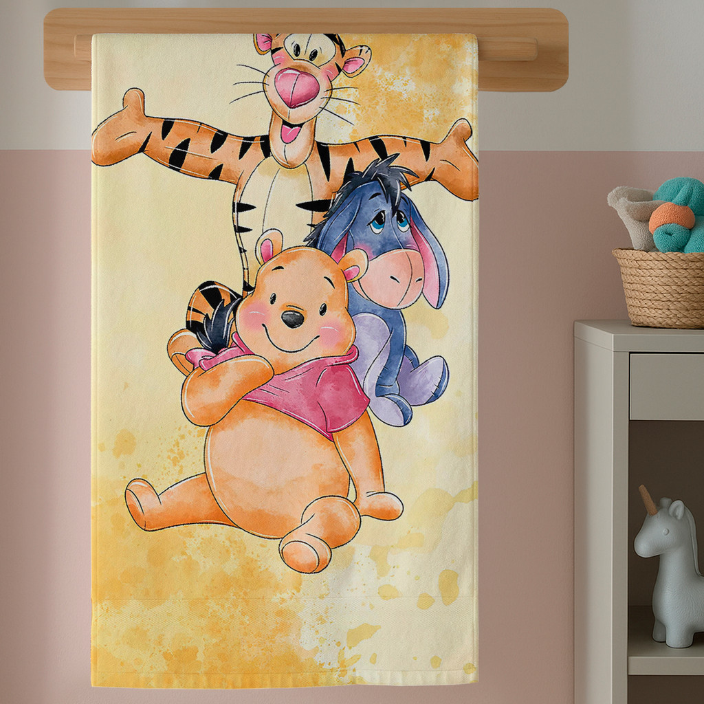 Toalha de Banho Infantil Macia Algodão Estampa Ursinho Mel Fofo Confortável