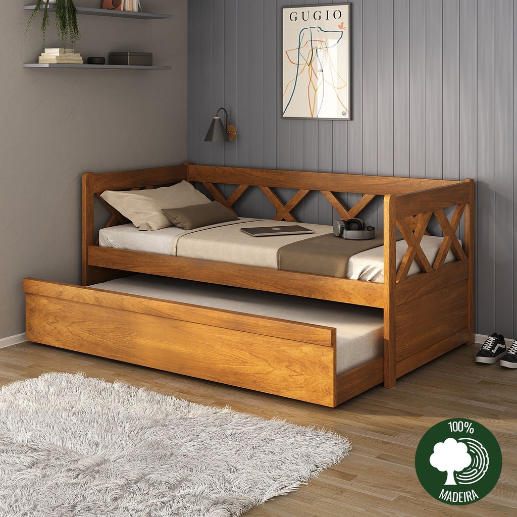 Bicama x -100% madeira maciça em Oferta na Shopee