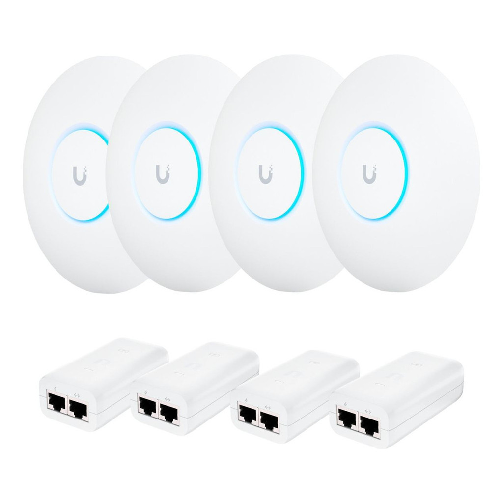 Access Point Ubiquiti Unifi U6+ Fonte Poe Kit X 4unid.