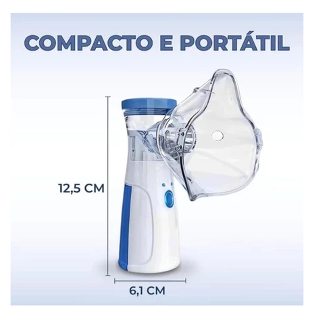 Nebulizador Inalador Ultrassônico Portátil Usb Bivolt Adulto E Infantil