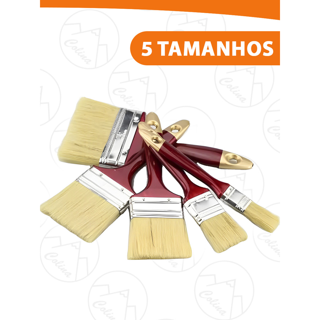 Kit 5 Pincéis Trincha Para Construção Multiuso Pintura Tamanhos Variados Nano Shop em Oferta na Shopee
