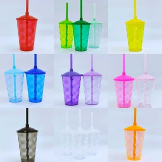 Kit 50 Copos Twister 400ml Translúcido com Tampa e Canudo – Acrílico Resistente em Oferta na Shopee