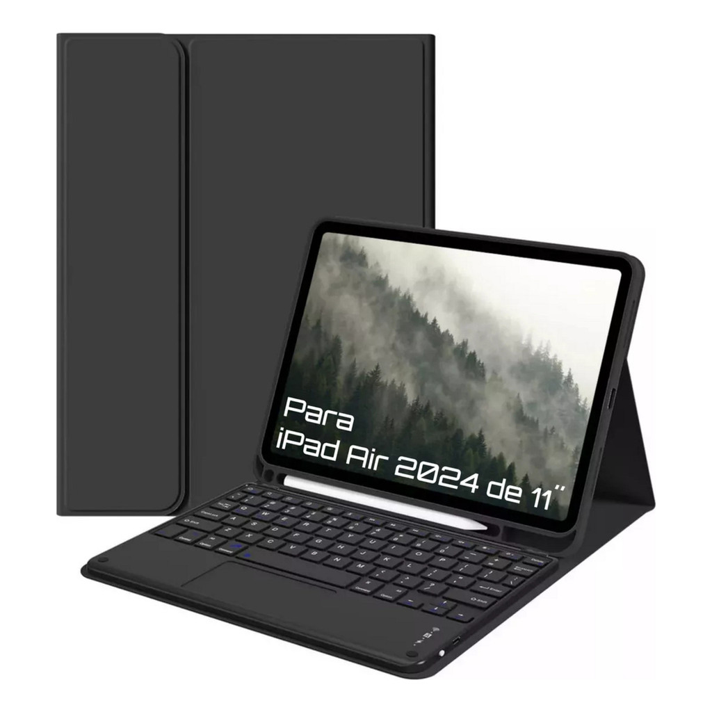 Capa Com Teclado Touchpad Sem Fio Para iPad Air 2024 De 11''