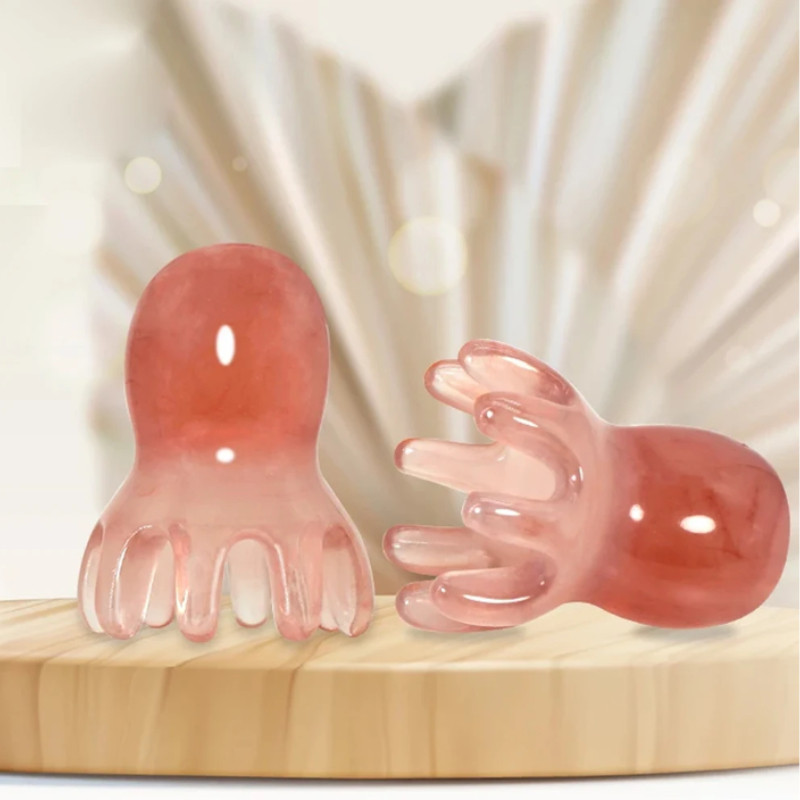 Resina Polvo Pente Bonito Cabeça Massageador Cuidados Com O Cabelo Meridiano Raspagem Massagem Do Couro Cabeludo Acupunt