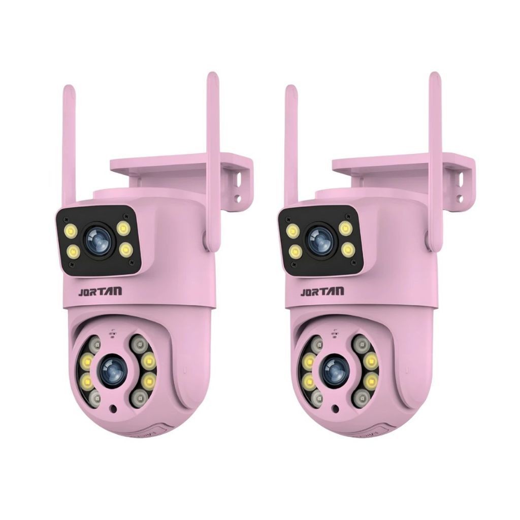 Kit 2 Câmera De Segurança a Prova de água Lente Dupla APP YOOSEE IP66 Camera IP WiFi 360 Cor Rosa