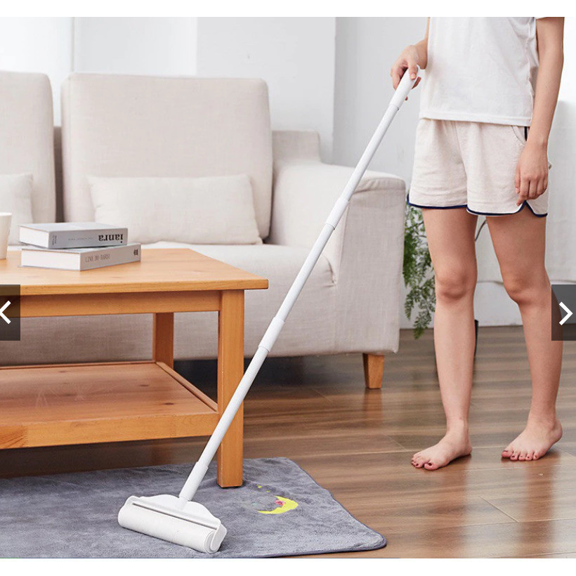 19CM Rolo Escova Vassoura Adesivo Tira Poeiras Finas Lixos Pequenos