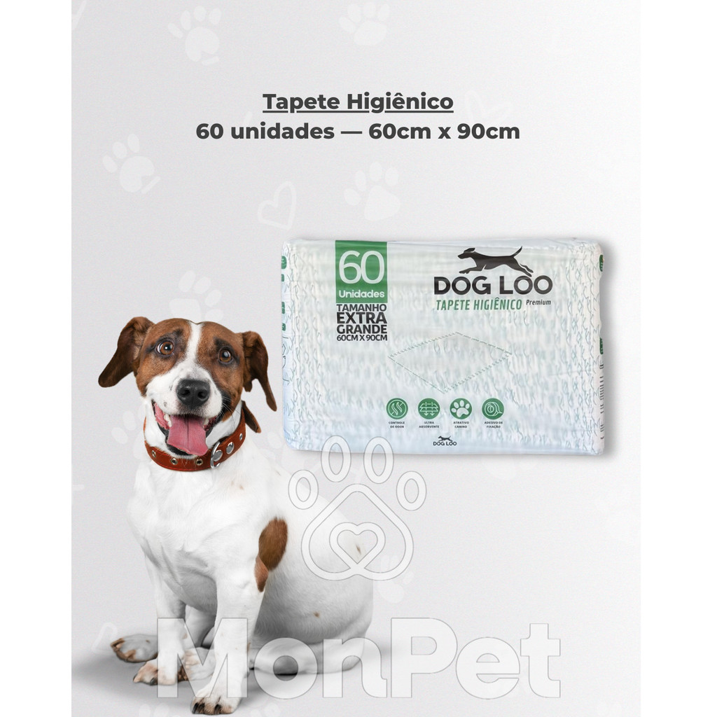 Tapete Higiênico Premium Dog Loo 60x90cm - 60 Unidades Com envio Imediato