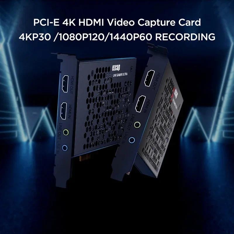 Placa De Captura De Vídeo HDMI 4K PCIe Para Câmera Laptop PC Linha De Transmissã