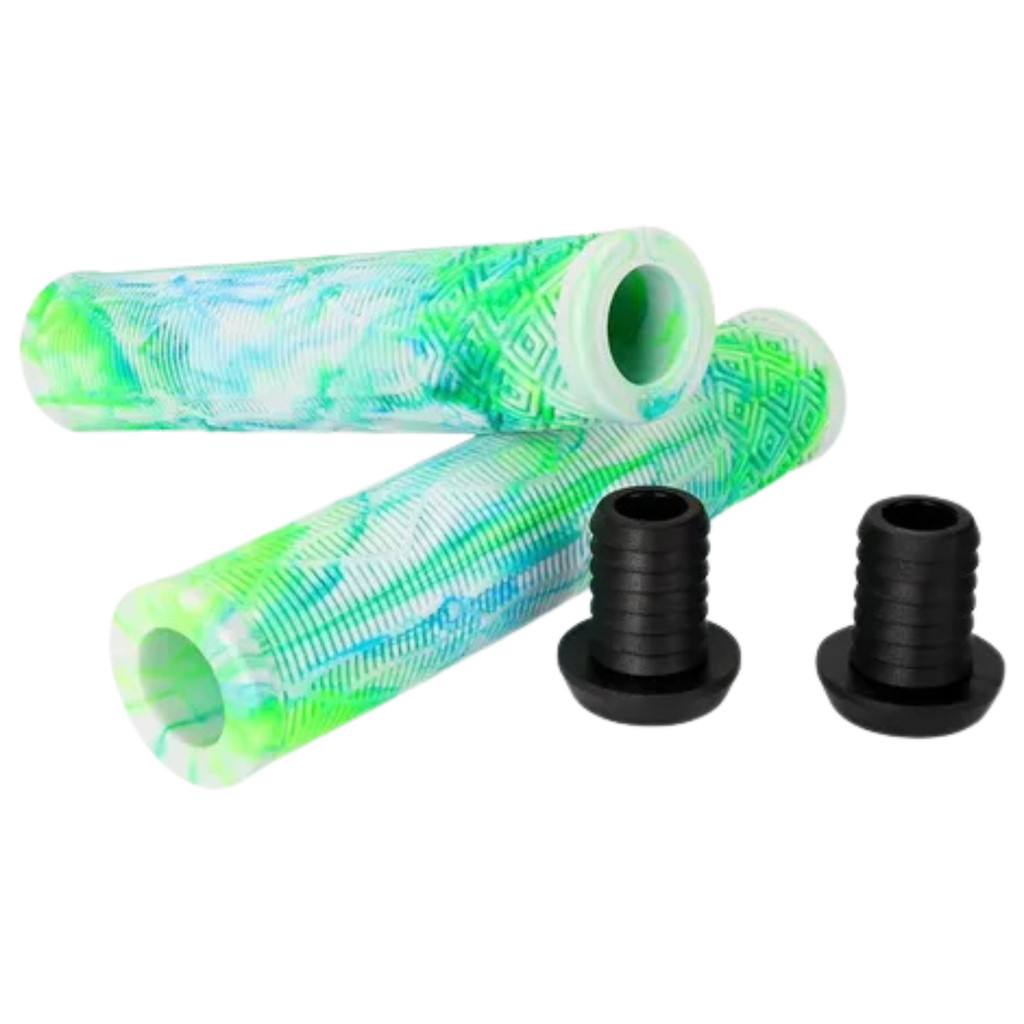 Manopla Absolute BMX 3 160mm Bike Sem Flange Branco/Verde/Azul