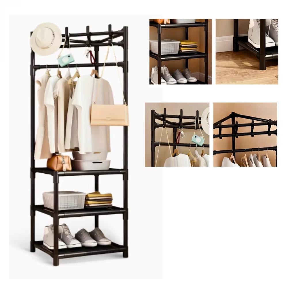 ARMARIO ORGANIZADOR RACK CANTO CABIDES ROUPAS PORTATIL DOBRAVEL ABERTO ARARA SAPATEIRA