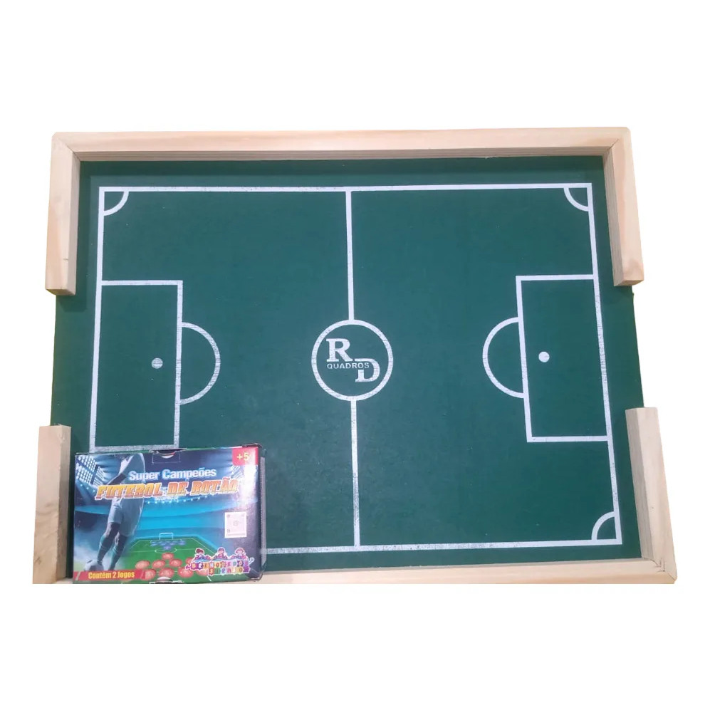 Campo Mesa + Jogo Futebol Botão Tabuleiro R&d Quadros 46x36 Diversão Promoção Oferta