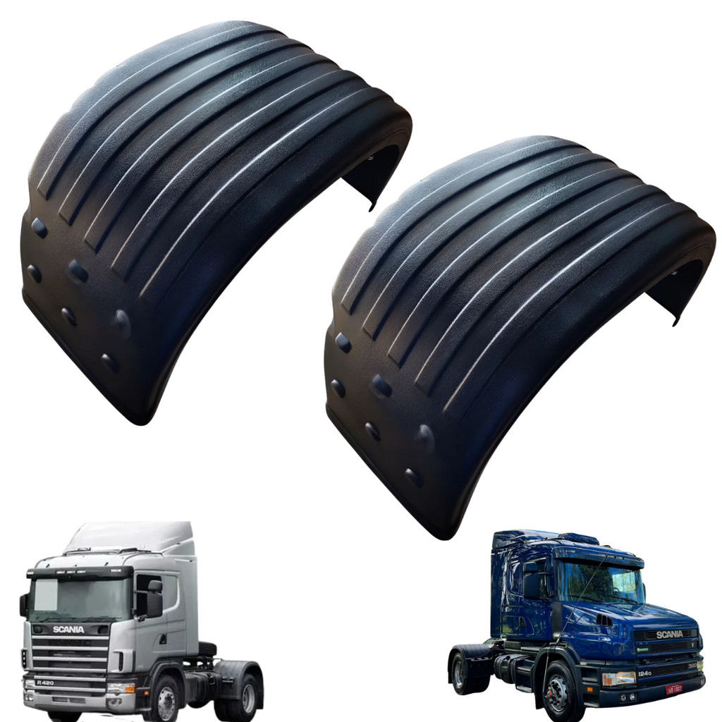 Kit 2 Paralama Traseiro Tração Scania 114 124 94 Série 4 P T R Preto Par Caminhão em Oferta na Shopee
