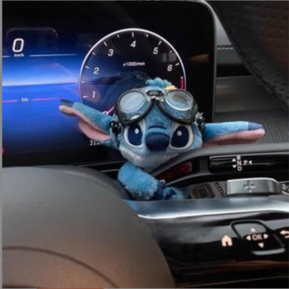 FKILLA Pingente de Alavanca de Câmbio de Carro Stitch, Decoração de Pelúcia de Desenho Animado, Ornamento de Boneca