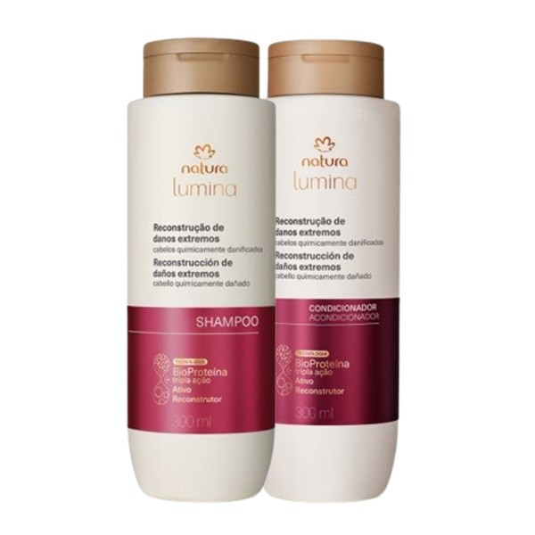 Kit Natura Lumina Reconstrução de Danos Extremos Shampoo e Condicionador