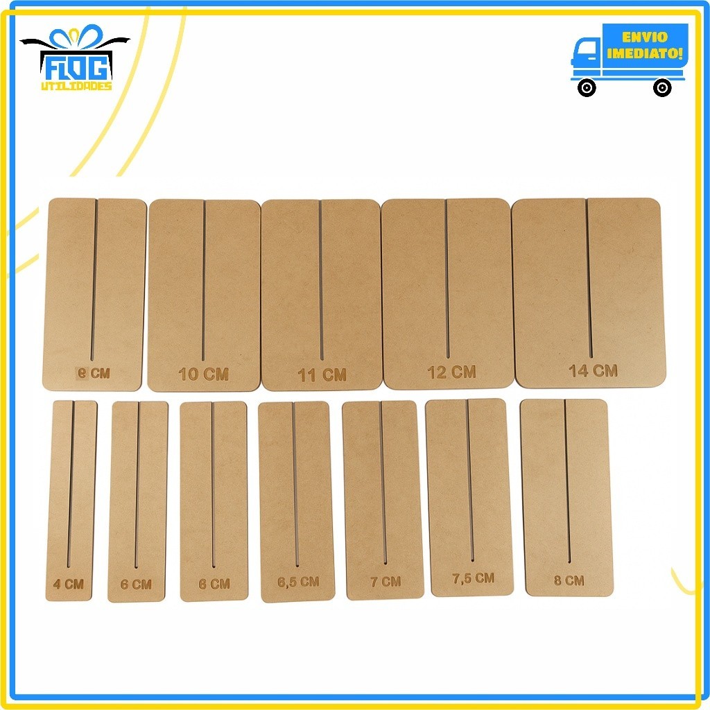 Gabarito Molde Para Laços Kit Com 6 Peças Em MDF 3mm Cru Para Laços Perfeitos Cata-vento Diversas Medidas