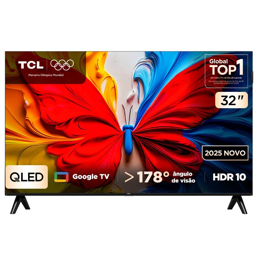 Smart TV TCL 32 Polegadas Full HD QLED S5K WiFi Bluetooth Google TV 2 HDMI HDR10 Dolby Aud...