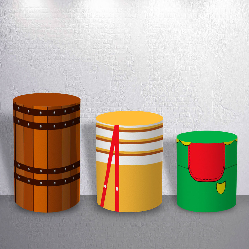 Capas Para Trio Cilindro Festa Infantil Barriu Menino Cute Chave Decoração Completa Sem Suporte