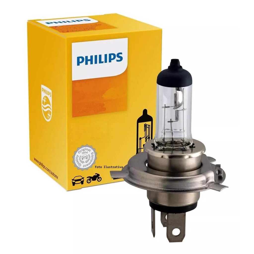 LAMPADA FAROL PHILIPS H4 35/35W TITAN / MAX 125 / YBR / TWISTER / FAZER 150/250  ATE 2010