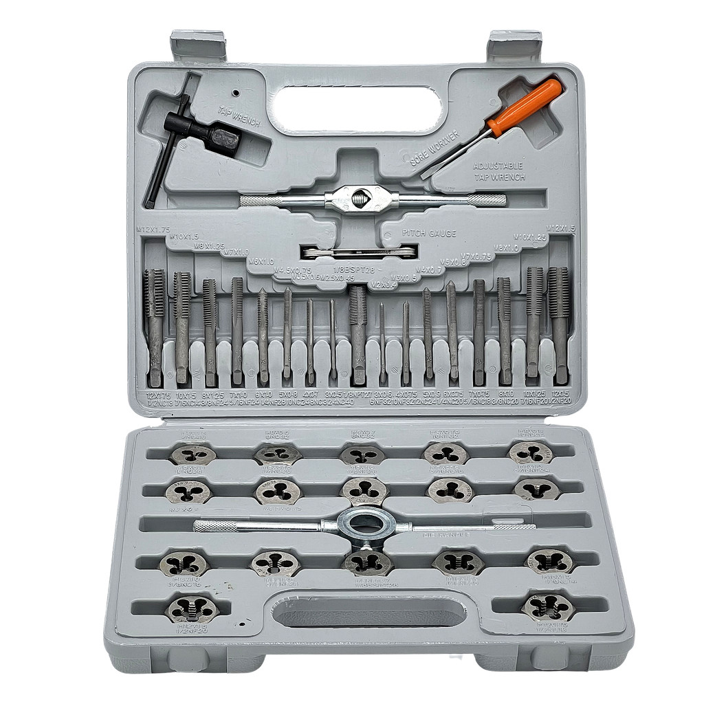 JOGO DE COSSINETE E MACHOS MANUAIS, M3-M12, MALETA PLASTICA, 40PCS // SPARTA em Oferta na Shopee