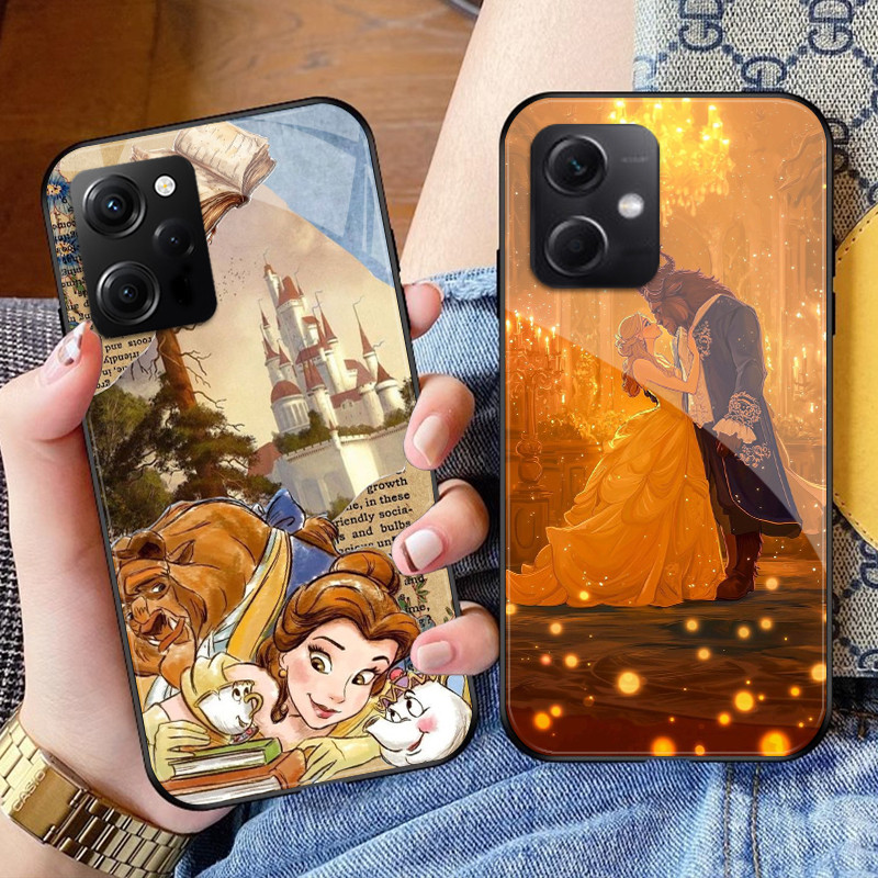 A Bela E Fera 03 Capa De Telefone De Vidro Para Xiaomi Poco X7 Pro X6 X5 X4 X3 Nfc M5 M4 5G F6 F5 F4 F3