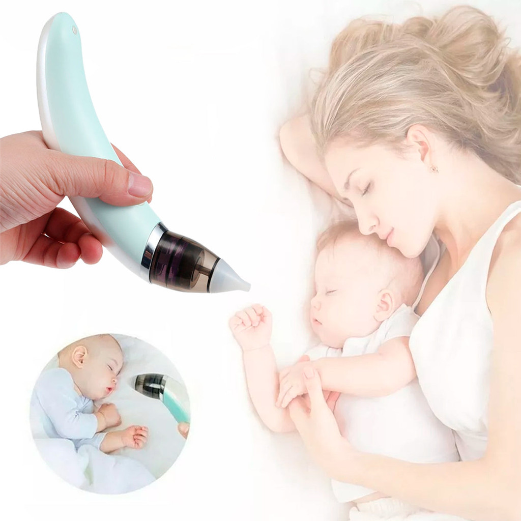 Aspirador Nasal Infantil Elétrico USB Verde Água Prático