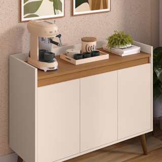 Armario Aparador Cantinho do Café Buffet Vilage 3 e 2 Portas Pés Palito Prateleira Cores em Oferta na Shopee