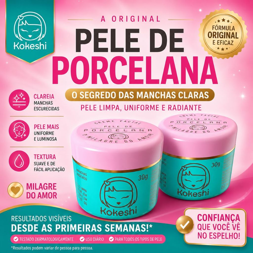Super Kit 2 Creme Facial Pele de Porcelana Kokeshi Milagre do arroz Pele de Vidro