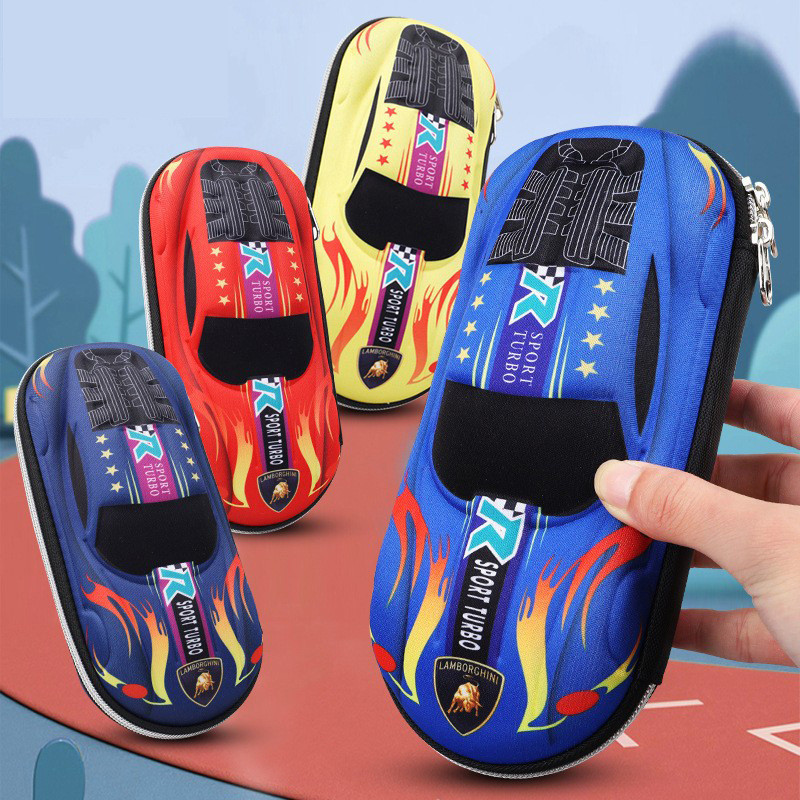 Estojo de Papelaria 3D em Forma de Carro Esportivo, Estojo de Papelaria em EVA, Estojo de Lápis para Escola Primária, Bo