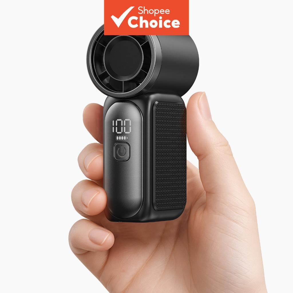 Um ventilador portátil com 3000mAh recarregável, mini, potente, sem hélices, silencioso, economizador de energia e