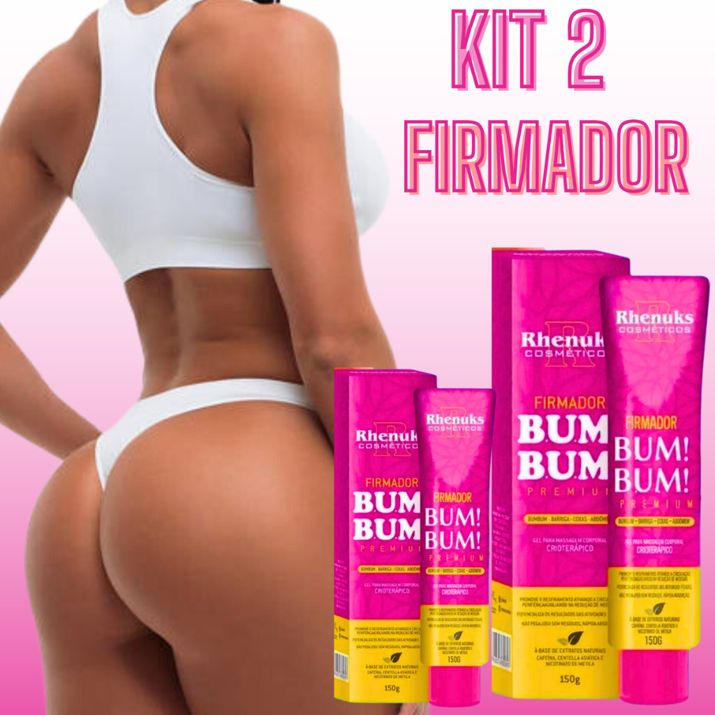 Kit 2 Creme Firmador Empina buum/bum Celulite Estrias Redutor de Gordura Flacidez – Rhenuks 150g Pernas Glúteos