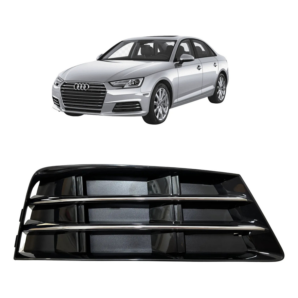Moldura Grade Milha Audi A4 2016 2017 2018 19 Friso Cromado Motorista Esquerdo
